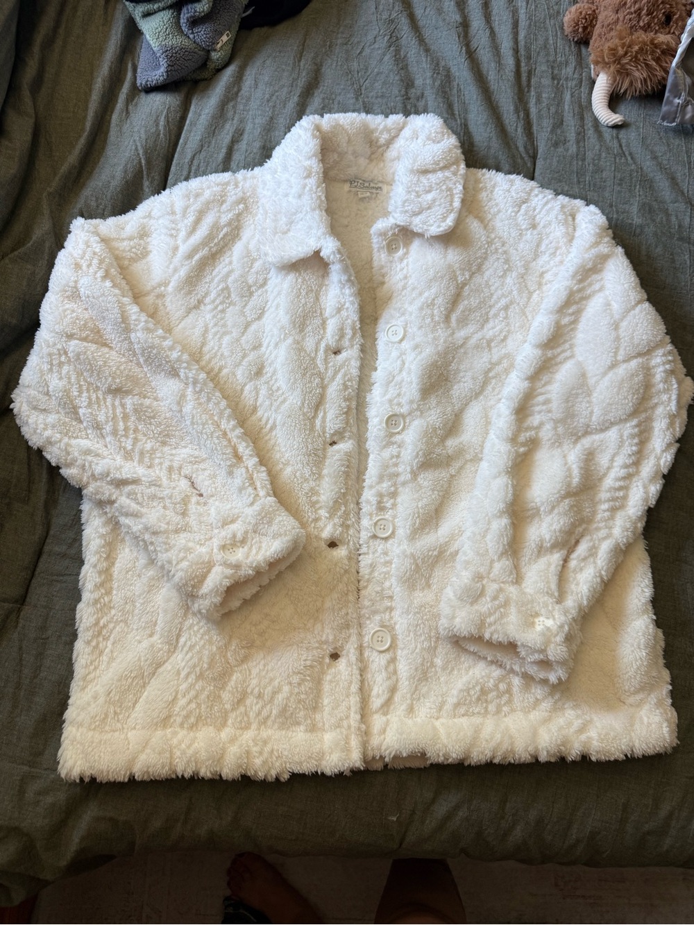 PJ Salvage Cream Sherpa Button-Front Jacket
